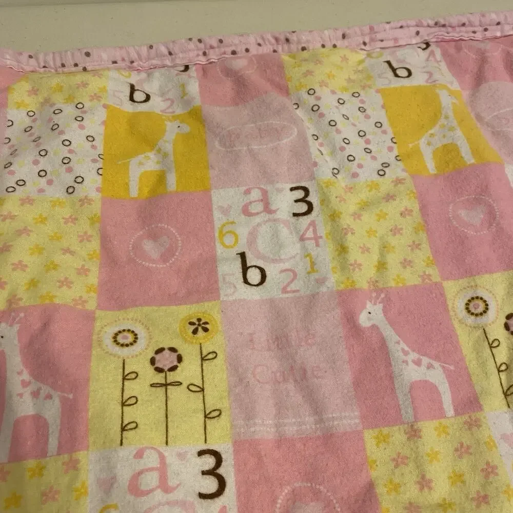 Vintage Cotton Baby Blanket Nursery Quilt Crib Comforter Real Love Animal Number